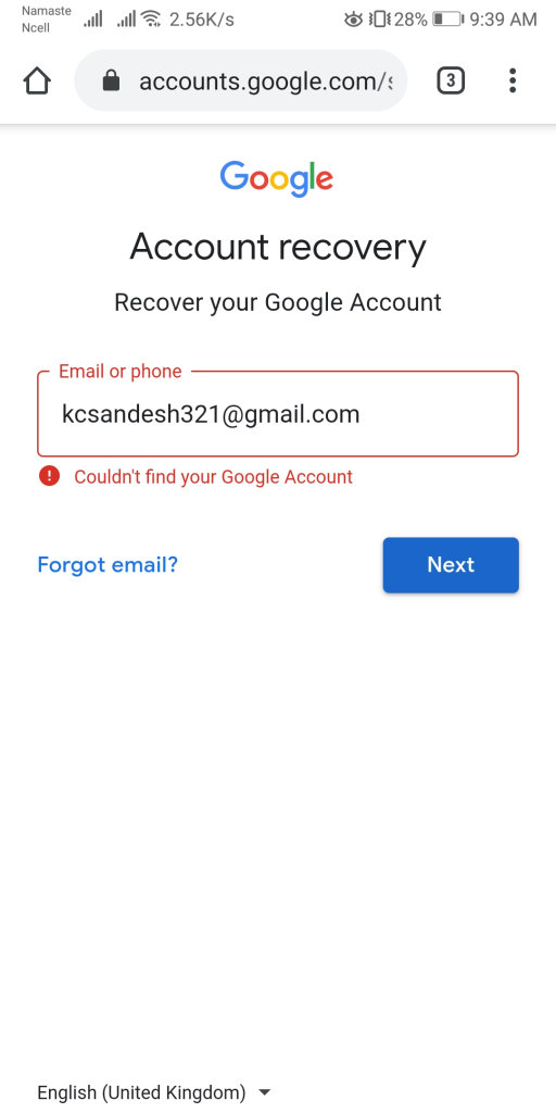 account recovery