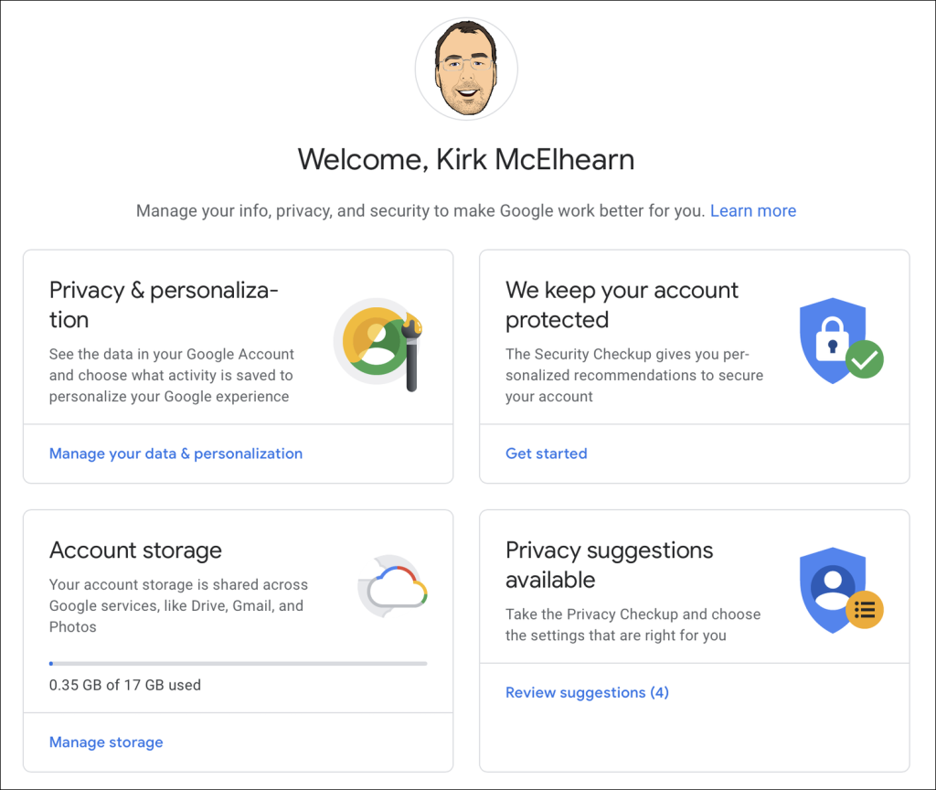 google account security settings